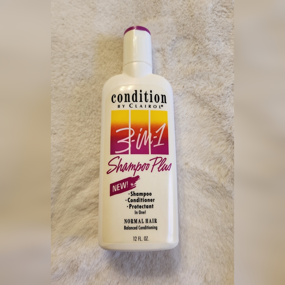 Vintage Clairol 3-In-1 Shampoo Plus Empty Bottle (1991)